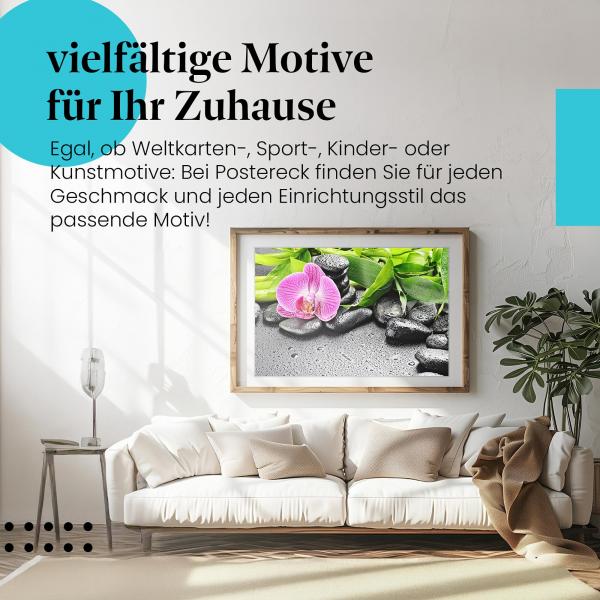 Zen für Zuhause: Dieses Leinwandbild bringt Ruhe und Gelassenheit in Ihre vier Wände.