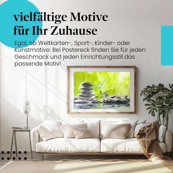 Stylisches Leinwandbild: Zen-Garten - Ruhe und Entspannung finden. Wanddeko für alle, die Ruhe und Entspannung suchen.