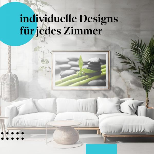 Schlafzimmer Deko: Zen-Garten mit "Zen-Steine" Poster