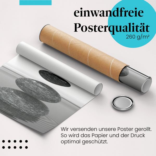 "Zen-Steine": Gerolltes Poster - Gleichgewicht.