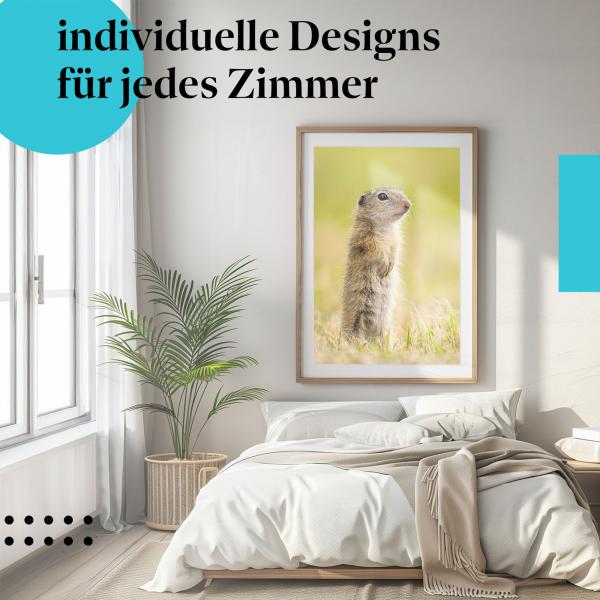 Schlafzimmer Deko: Kinderzimmer mit "Ziesel" Leinwandbild. Ein Hingucker für Tierliebhaber.