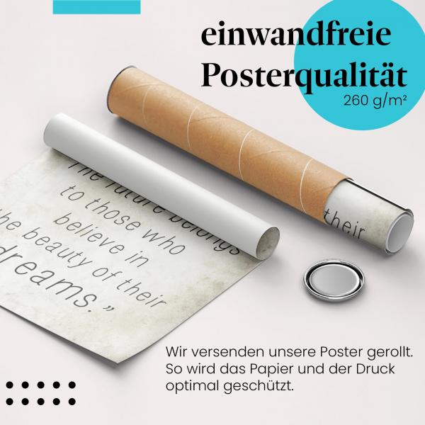 Gerolltes Poster "Zukunftsvision". Kraft der Träume, sicher verpackt.