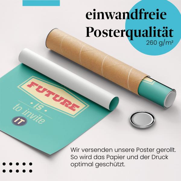 Gerolltes Poster "Zukunft gestalten", Einladung.