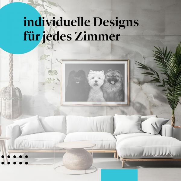 Schlafzimmer Deko: Kinderzimmer mit "Zwergspitze" Leinwandbild. Süsse Deko für Hundefreunde.