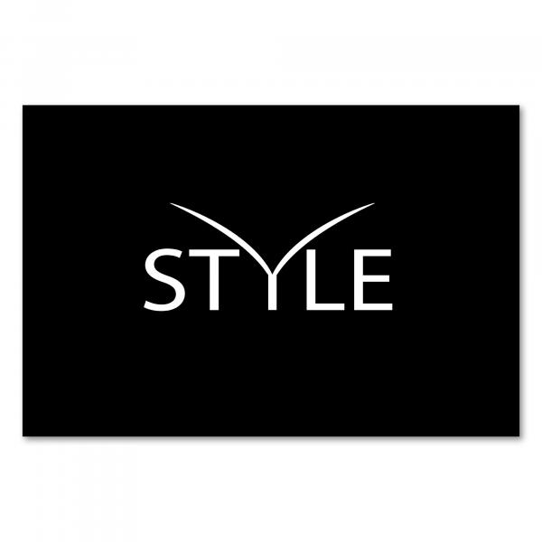 Minimalistisches Logo mit „Style“ und geschwungenen Linien, ideal für Mode- und Lifestyle-Marken.