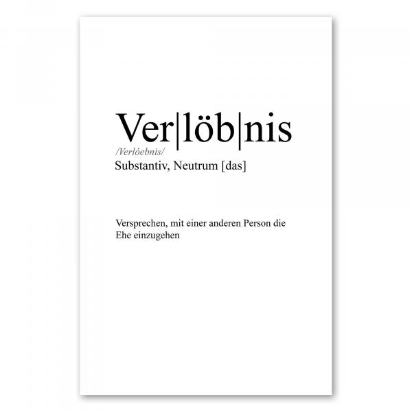 Definition "Verlöbnis": Versprechen der Ehe mit anderer Person.